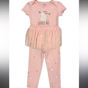 Pink Baby Onesie and Tutu Leggings Set